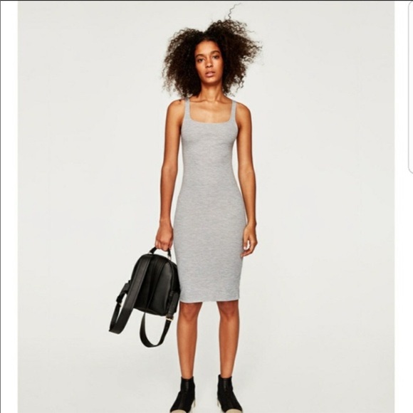 grey bodycon midi dress